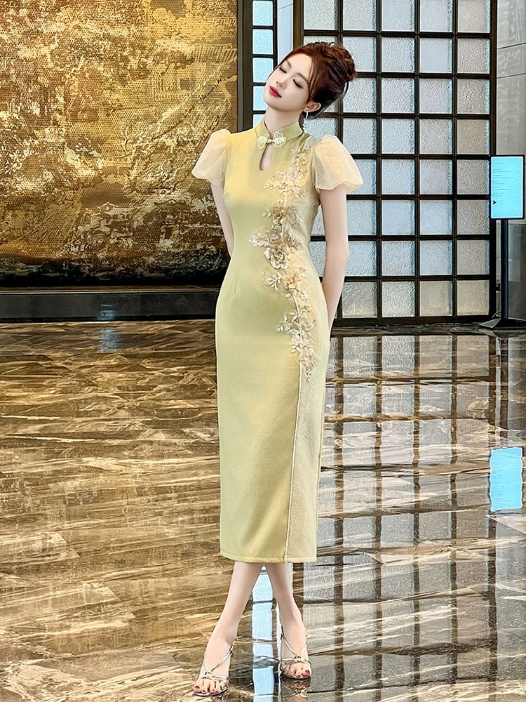 【JY.上品】 刺繍 チャイナドレス フリル ドレス パーティードレス着痩せ 大人 お呼ばれ 同窓会 披露宴 卒業式 結婚式 ウェディング 二次会 成人式 【JY.上品】 刺繍 チャイナドレス フリル ドレス パーティードレス着痩せ 大人 お呼ばれ 同窓会 披露宴 卒業式 結婚式 ウェディング 二次会 成人式