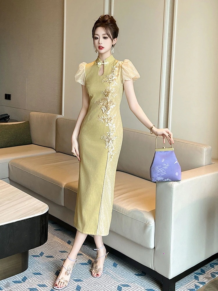 【JY.上品】 刺繍 チャイナドレス フリル ドレス パーティードレス着痩せ 大人 お呼ばれ 同窓会 披露宴 卒業式 結婚式 ウェディング 二次会 成人式 【JY.上品】 刺繍 チャイナドレス フリル ドレス パーティードレス着痩せ 大人 お呼ばれ 同窓会 披露宴 卒業式 結婚式 ウェディング 二次会 成人式