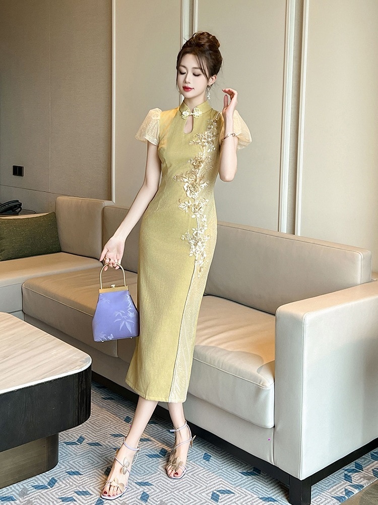 【JY.上品】 刺繍 チャイナドレス フリル ドレス パーティードレス着痩せ 大人 お呼ばれ 同窓会 披露宴 卒業式 結婚式 ウェディング 二次会 成人式 【JY.上品】 刺繍 チャイナドレス フリル ドレス パーティードレス着痩せ 大人 お呼ばれ 同窓会 披露宴 卒業式 結婚式 ウェディング 二次会 成人式