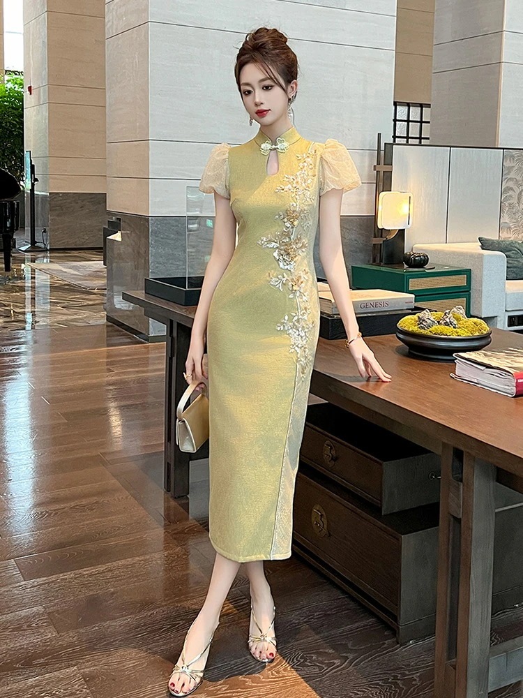 【JY.上品】 刺繍 チャイナドレス フリル ドレス パーティードレス着痩せ 大人 お呼ばれ 同窓会 披露宴 卒業式 結婚式 ウェディング 二次会 成人式 【JY.上品】 刺繍 チャイナドレス フリル ドレス パーティードレス着痩せ 大人 お呼ばれ 同窓会 披露宴 卒業式 結婚式 ウェディング 二次会 成人式