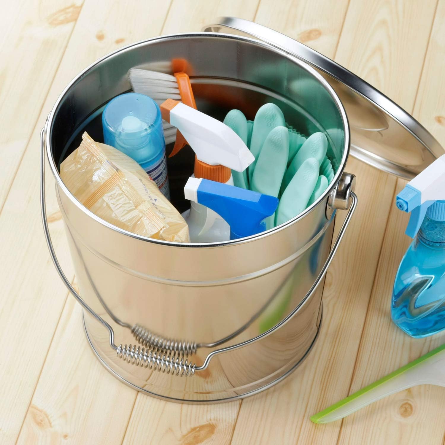 下村企販 バケツ フタ付き 8L 日本製 ステンレス 洗車 掃除 生ごみ入れ 割れない 頑丈 アウトドア 20442 燕三条 下村企販 バケツ フタ付き 8L 日本製 ステンレス 洗車 掃除 生ごみ入れ 割れない 頑丈 アウトドア 20442 燕三条