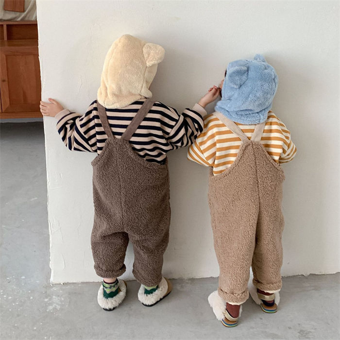 【在庫一掃セ一ル】【年中キャンペ一ン】サロペット ボア もこもこ ベビー服 男の子 女の子 こども服 オーバーオール キッズ 秋冬 秋 冬 春 ズボン サスペンダー ロンパース 子供服 子ども服 ロン