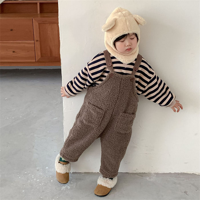 【在庫一掃セ一ル】【年中キャンペ一ン】サロペット ボア もこもこ ベビー服 男の子 女の子 こども服 オーバーオール キッズ 秋冬 秋 冬 春 ズボン サスペンダー ロンパース 子供服 子ども服 ロン