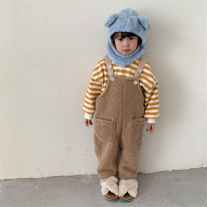【在庫一掃セ一ル】【年中キャンペ一ン】サロペット ボア もこもこ ベビー服 男の子 女の子 こども服 オーバーオール キッズ 秋冬 秋 冬 春 ズボン サスペンダー ロンパース 子供服 子ども服 ロン