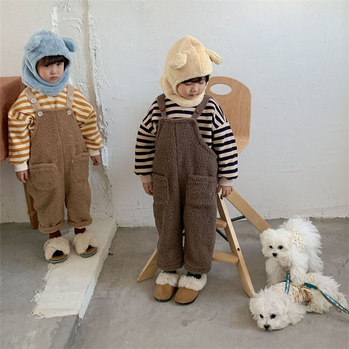 【在庫一掃セ一ル】【年中キャンペ一ン】サロペット ボア もこもこ ベビー服 男の子 女の子 こども服 オーバーオール キッズ 秋冬 秋 冬 春 ズボン サスペンダー ロンパース 子供服 子ども服 ロン