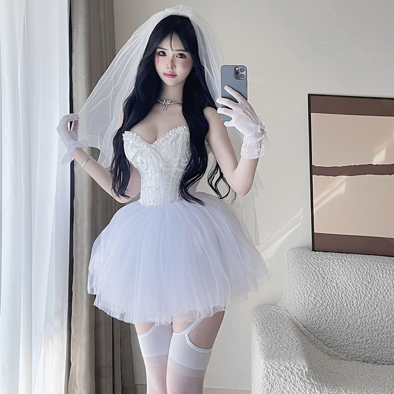 ハロウィンコスチューム女セクシー純欲ナイトギャルポンポンスカート制服鬼花嫁コスプレコスプレ