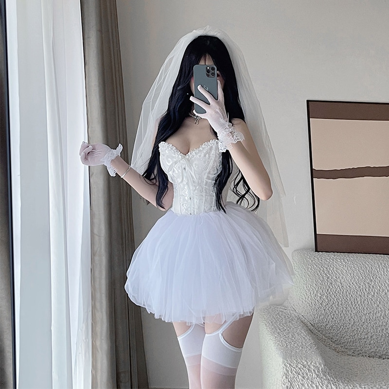 ハロウィンコスチューム女セクシー純欲ナイトギャルポンポンスカート制服鬼花嫁コスプレコスプレ