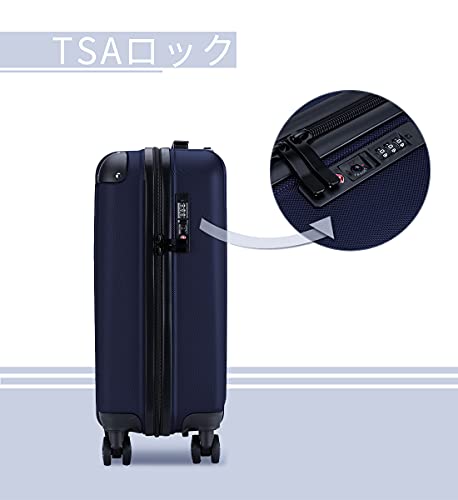 Bargiottiスーツケース　キャリーバッグ　機内持込 ブルー TSAローク　ファスナー式　人気色　超軽量