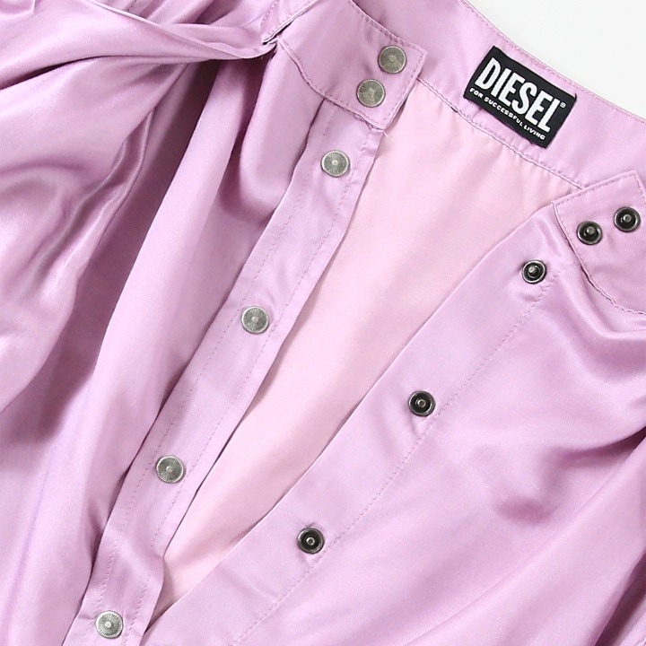 膝丈スカート レディース O-SUZ オーバルDメタルロゴ シルク混サテン die-l-s-f8-35h 膝丈スカート レディース O-SUZ オーバルDメタルロゴ シルク混サテン die-l-s-f8-35h