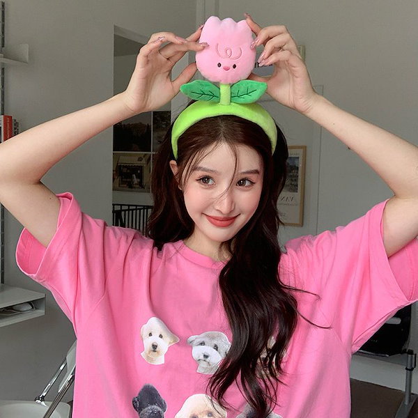 Qoo10] かわいい花人形洗濯ヘッドバンド面白い写真