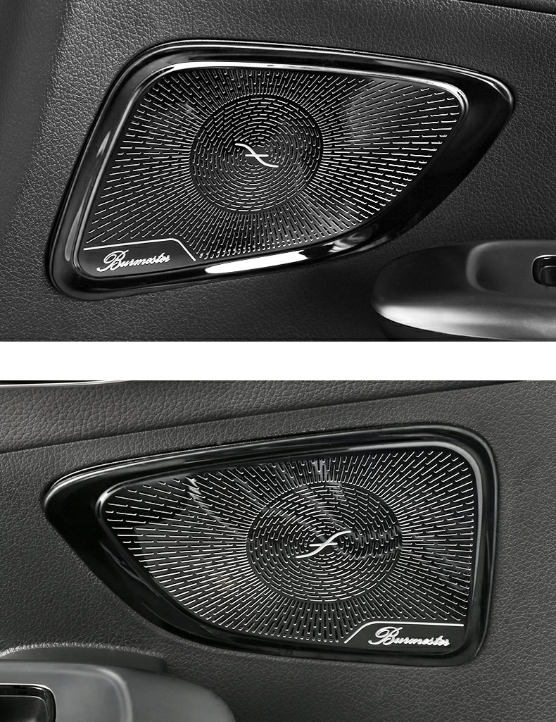 メルセデス・ベンツ Cクラス W206 用 ドア スピーカー カバー 自動車 装飾フレーム 4ピース 2色選び可 6159