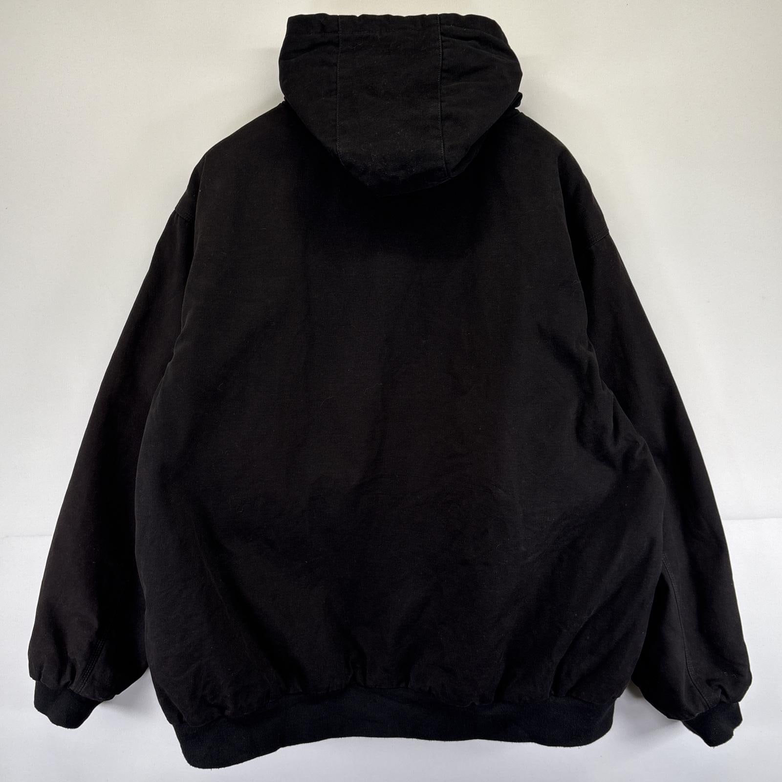 古着 Dunbrooke ワークジャケット ダック アクティブパーカータイプジャケット 大きいサイズ スティーラーズ フルジップ 2XL ブラック