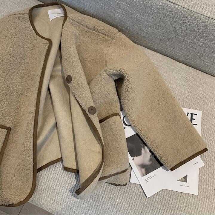 ボアブルゾン レディース ジャケット ノーカラー フリースジャケット パイピング バイカラー アウター ボアブルゾン レディース ジャケット ノーカラー フリースジャケット パイピング バイカラー アウター