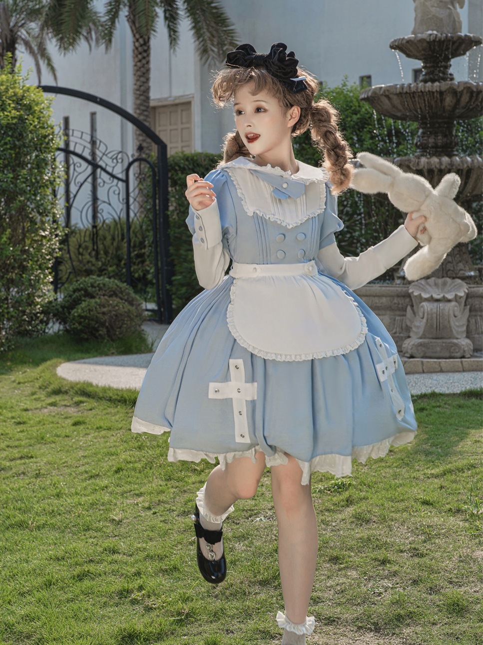 lolita地雷パーカーロリータ ワンピース ゴスロリドレス：クロスバウスイートロリータチャンかわいいリボンドレスプリンセスドレス春秋