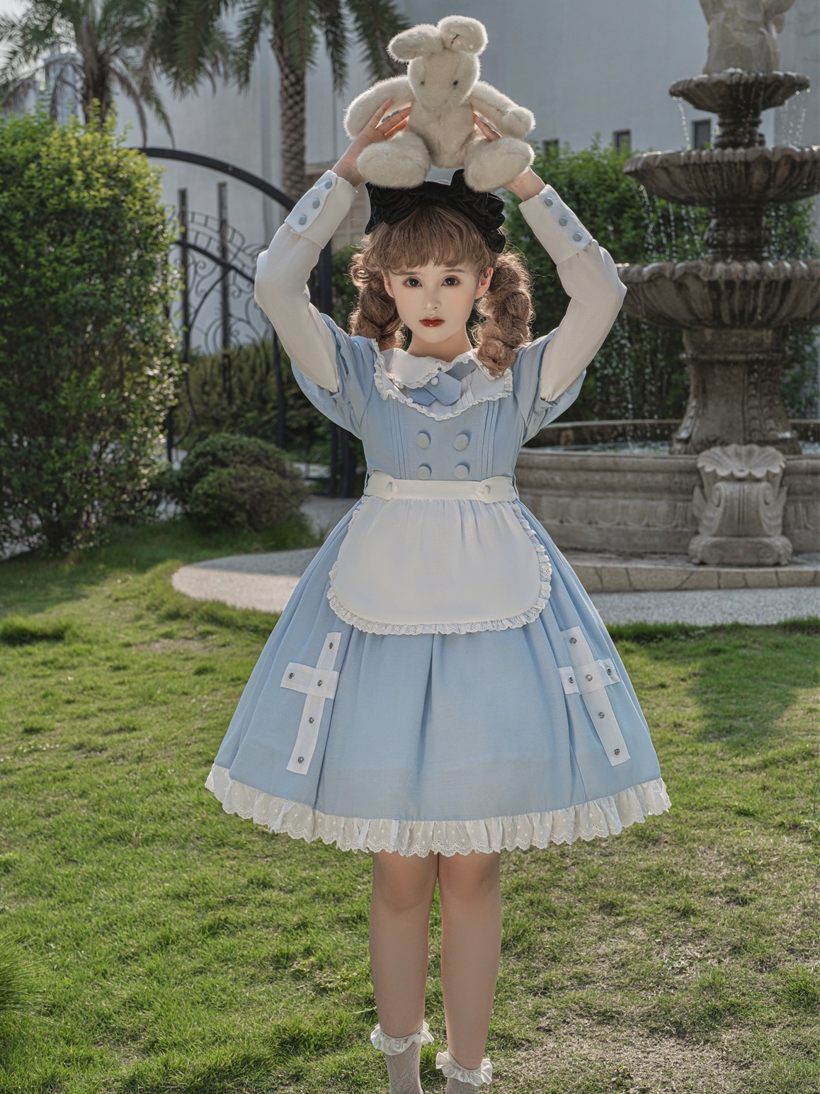 lolita地雷パーカーロリータ ワンピース ゴスロリドレス：クロスバウスイートロリータチャンかわいいリボンドレスプリンセスドレス春秋