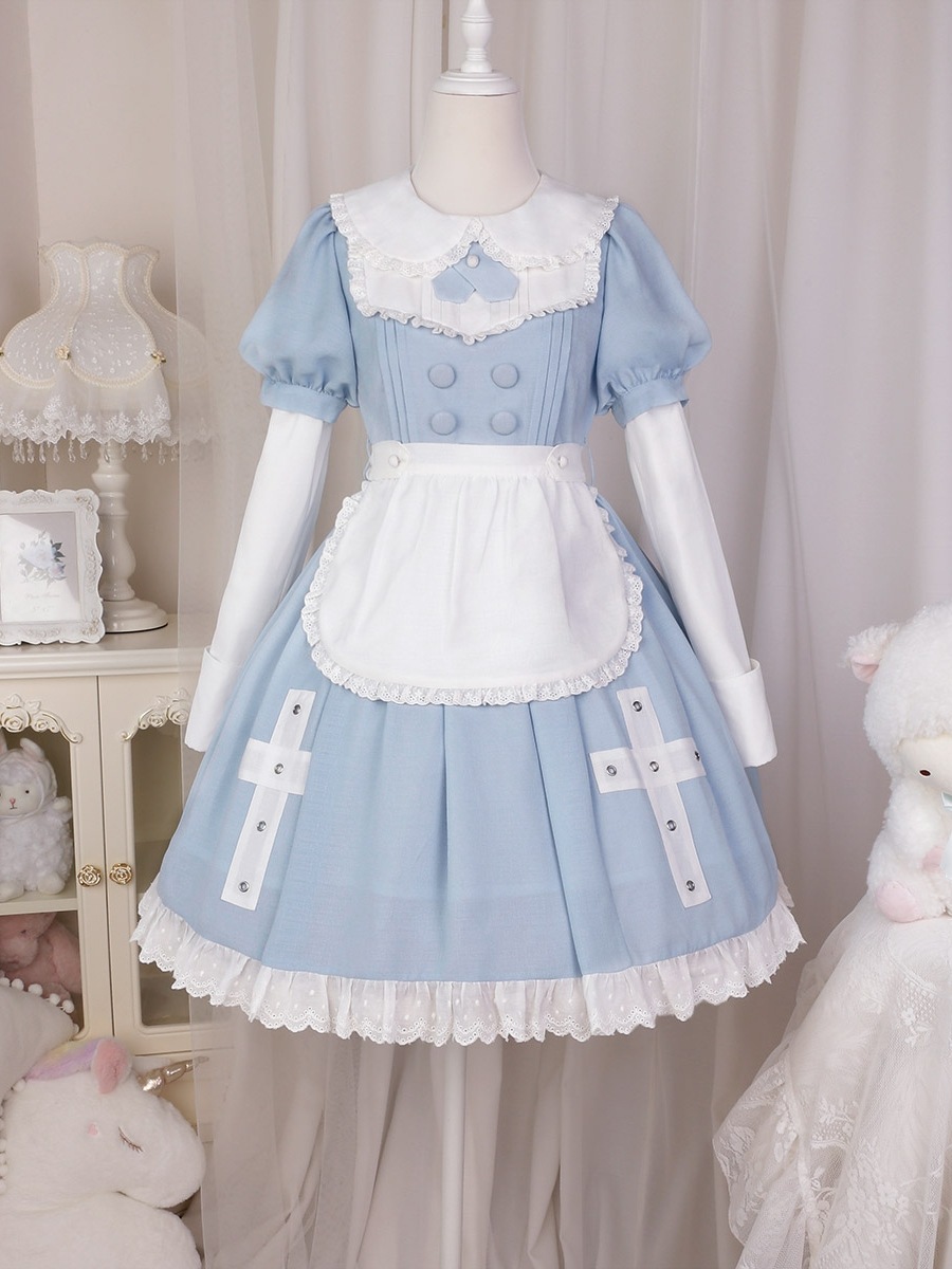 lolita地雷パーカーロリータ ワンピース ゴスロリドレス：クロスバウスイートロリータチャンかわいいリボンドレスプリンセスドレス春秋