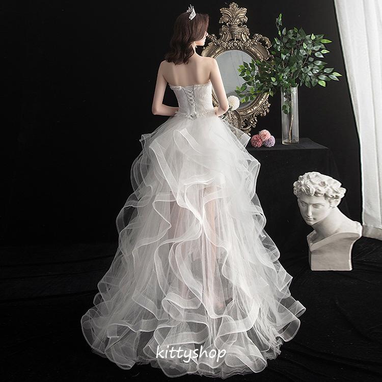 ブライダルドレス ウェディングドレス ビスチェドレス 白 ノースリーブ 海外挙式 二次会ドレス セクシー 前短後長 トレーンドレス キラキラ 素敵 オフショルダー ブライダルドレス ウェディングドレス ビスチェドレス 白 ノースリーブ 海外挙式 二次会ドレス セクシー 前短後長 トレーンドレス キラキラ 素敵 オフショルダー