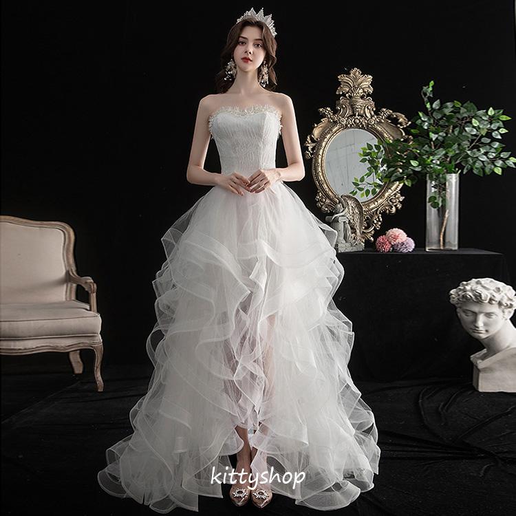 ブライダルドレス ウェディングドレス ビスチェドレス 白 ノースリーブ 海外挙式 二次会ドレス セクシー 前短後長 トレーンドレス キラキラ 素敵 オフショルダー ブライダルドレス ウェディングドレス ビスチェドレス 白 ノースリーブ 海外挙式 二次会ドレス セクシー 前短後長 トレーンドレス キラキラ 素敵 オフショルダー