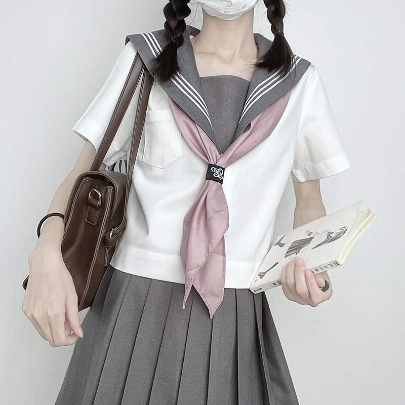 涼しく楽ちんセットアップ韓国ファッション jk制服 セーラー服 大学生風スーツ ミドルスーツ