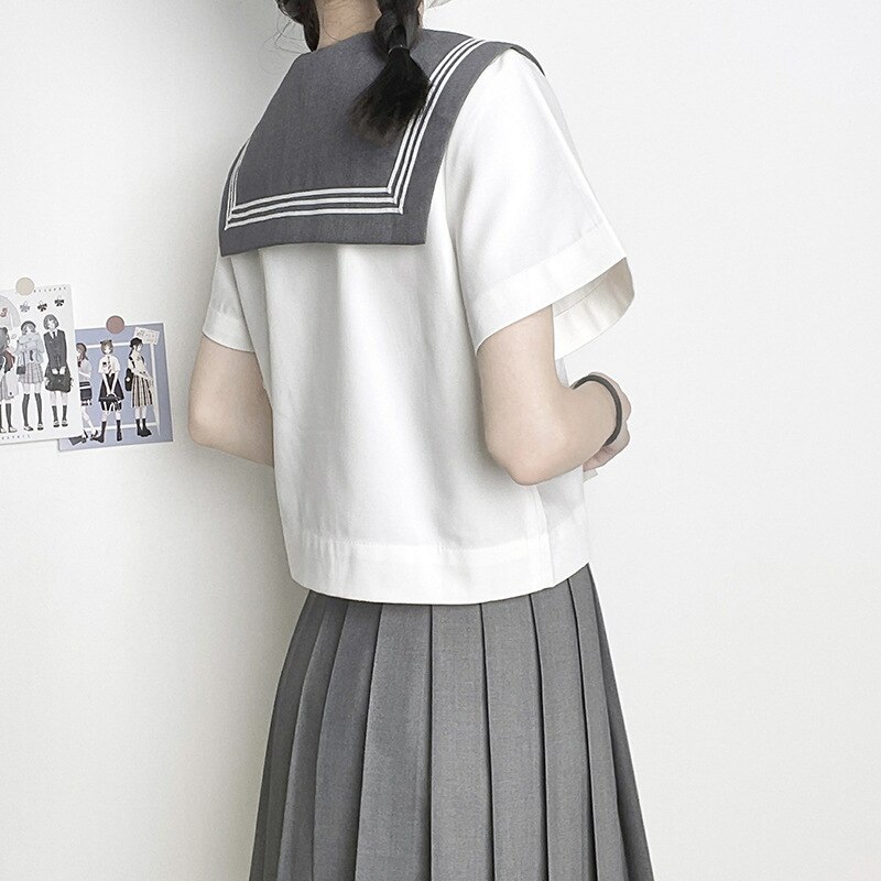 涼しく楽ちんセットアップ韓国ファッション jk制服 セーラー服 大学生風スーツ ミドルスーツ