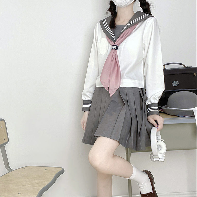 涼しく楽ちんセットアップ韓国ファッション jk制服 セーラー服 大学生風スーツ ミドルスーツ