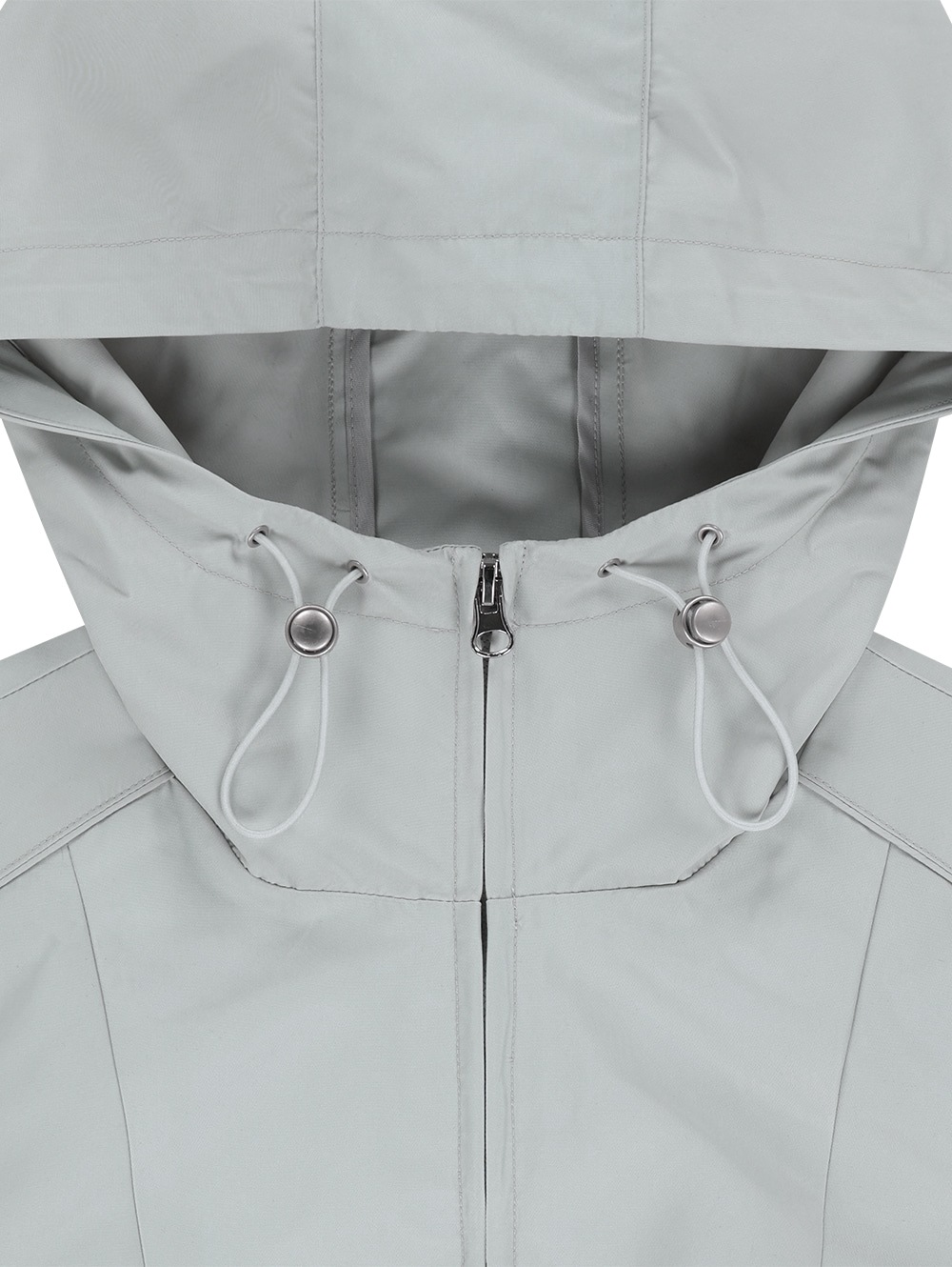 【TUOMIO】 NYLON HOODED VEST : GREY