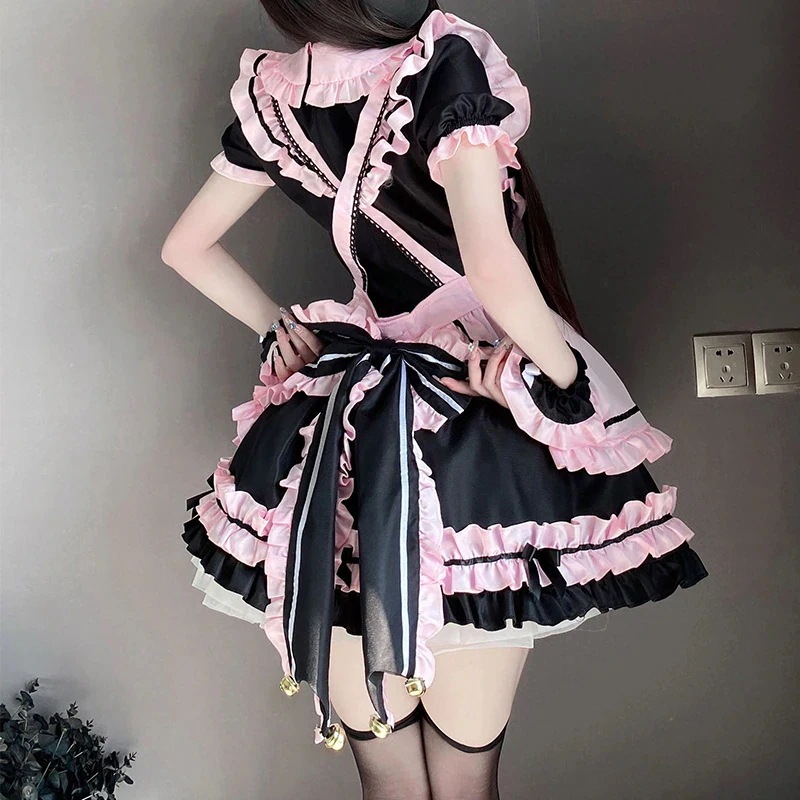 メイド服 ワンピース ショート ロング丈 プリンセススカートミニマドレーヌ 半袖 ロリータ 犬ショートギャルjskロリータキャンバスショルダー メイド服 コスプレ ハロウィン