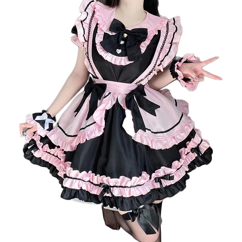 メイド服 ワンピース ショート ロング丈 プリンセススカートミニマドレーヌ 半袖 ロリータ 犬ショートギャルjskロリータキャンバスショルダー メイド服 コスプレ ハロウィン