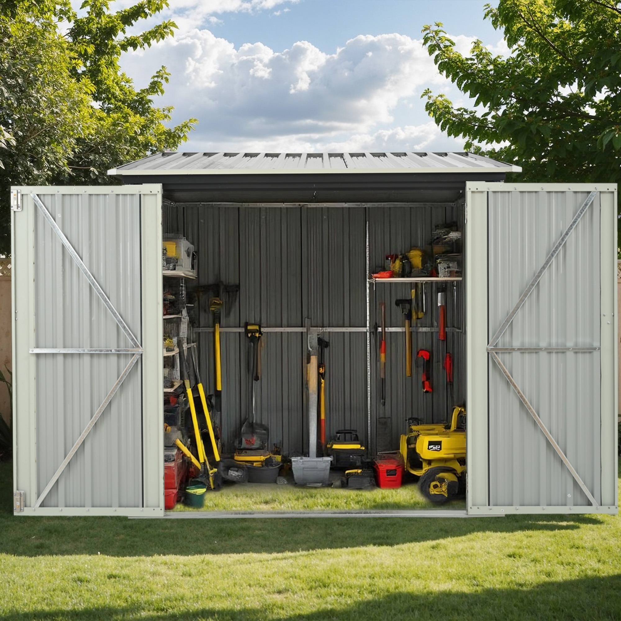 【国内出荷】【スタンド搭載】自転車倉庫 3台用 物置 屋外 スチール 施錠可能 戸外収納庫 大型 収納庫 屋外物置 防さび 防水 ドア スチール物置 屋外収納 ガーデニング 庭 新作【グレー】 【国内出荷】【スタンド搭載】自転車倉庫 3台用 物置 屋外 スチール 施錠可能 戸外収納庫 大型 収納庫 屋外物置 防さび 防水 ドア スチール物置 屋外収納 ガーデニング 庭 新作【グレー】