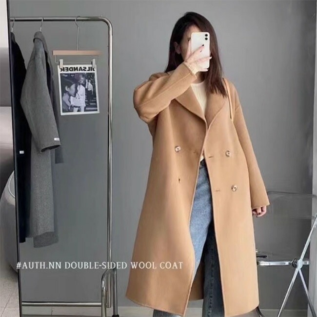 アウター コート ロング ウールコート レディース ウール ロングコート シンプル 暖かい 大人 オフィス ポケット付き おしゃれ 無地 ブラック 通勤 秋 冬