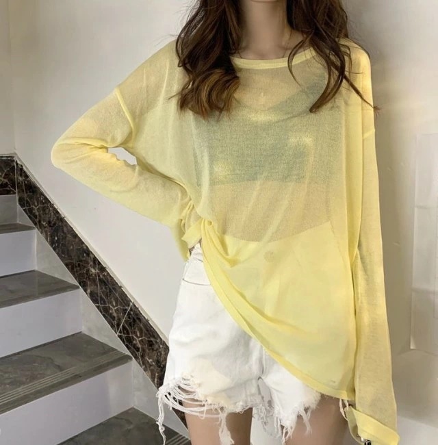 ビーチ カバーアップ ラッシュガード Tシャツ レディース トップス 水着 長袖 プルオーバー 体型カバー ゆったり 大きいサイズ 3L 4L 露出少なめ 日焼け防止 白 黒 夏 海 シースルー シア