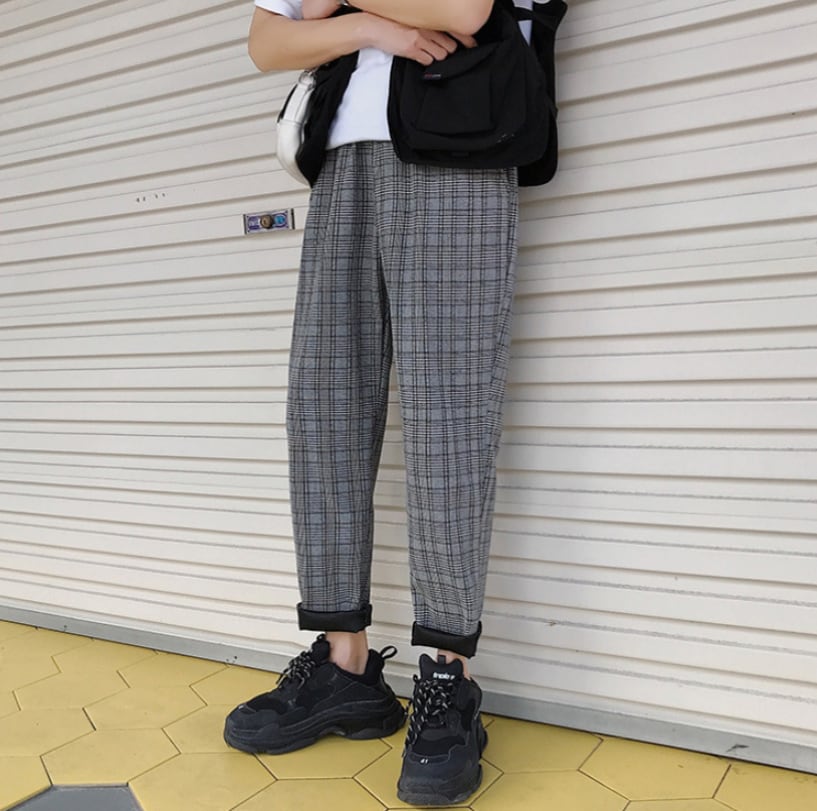 ボトムス パンツ ズボン テーパードパンツ ジョガーパンツ フルレングス 綿 かわいい カジュアル おしゃれ お洒落 レトロ チェック柄 春 夏 秋 冬 オールシーズン シーズンレス 10代 20代 ボトムス パンツ ズボン テーパードパンツ ジョガーパンツ フルレングス 綿 かわいい カジュアル おしゃれ お洒落 レトロ チェック柄 春 夏 秋 冬 オールシーズン シーズンレス 10代 20代