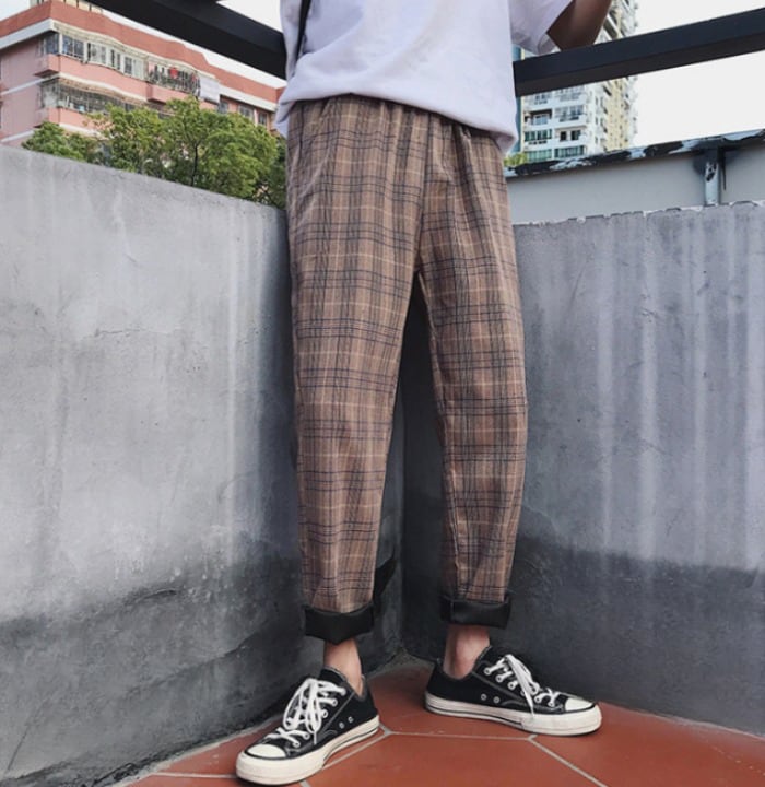 ボトムス パンツ ズボン テーパードパンツ ジョガーパンツ フルレングス 綿 かわいい カジュアル おしゃれ お洒落 レトロ チェック柄 春 夏 秋 冬 オールシーズン シーズンレス 10代 20代 ボトムス パンツ ズボン テーパードパンツ ジョガーパンツ フルレングス 綿 かわいい カジュアル おしゃれ お洒落 レトロ チェック柄 春 夏 秋 冬 オールシーズン シーズンレス 10代 20代