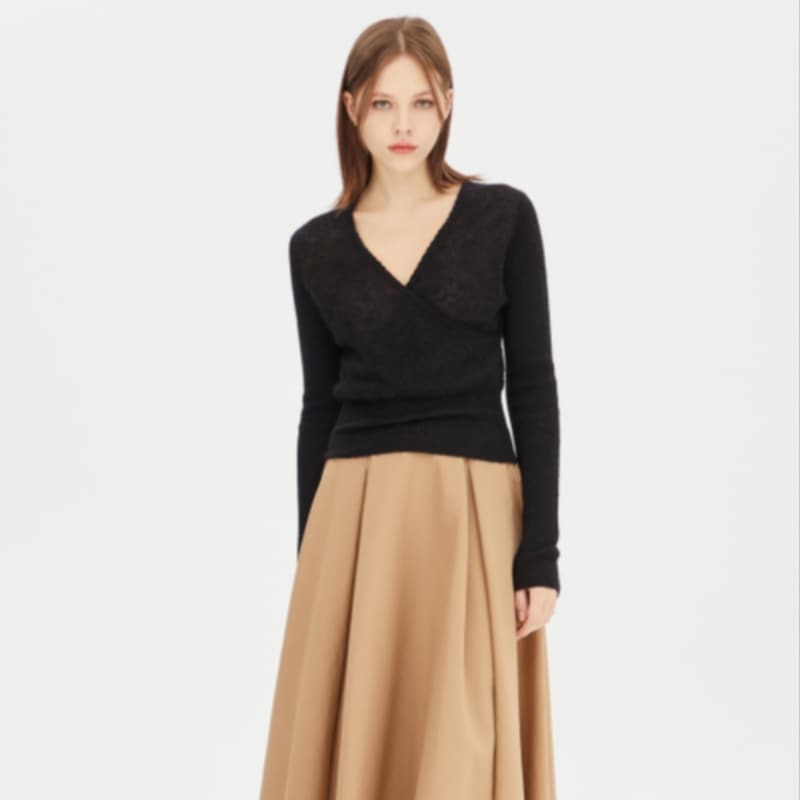 (シスレー) シスレーモヘアレースラップニット SAKP42361_BK