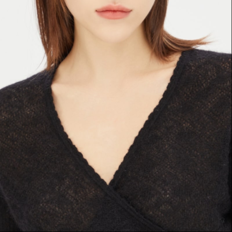 (シスレー) シスレーモヘアレースラップニット SAKP42361_BK