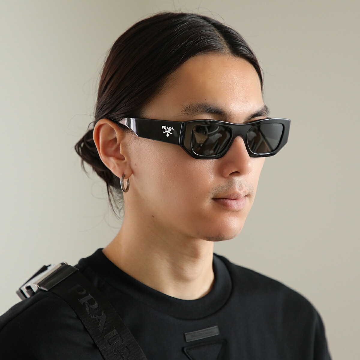 PRADA プラダ サングラス SPR A01 メンズ スクエア型 セルフレーム フルリム ロゴ アイウェア 16K-08Z