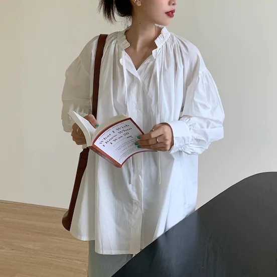 3color レディース トップス シャツブラウス シャツ ブラウス ボウタイ付き シャーリング