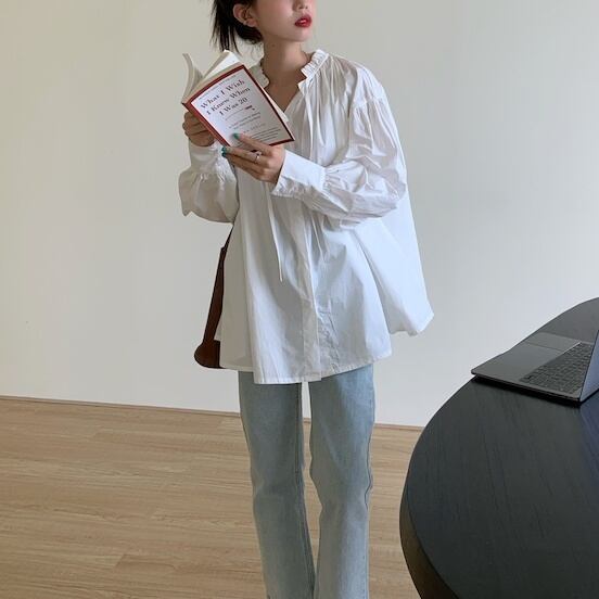 3color レディース トップス シャツブラウス シャツ ブラウス ボウタイ付き シャーリング