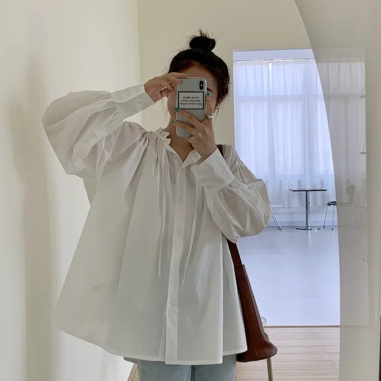 3color レディース トップス シャツブラウス シャツ ブラウス ボウタイ付き シャーリング