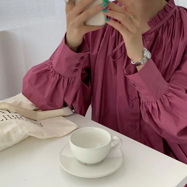 3color レディース トップス シャツブラウス シャツ ブラウス ボウタイ付き シャーリング