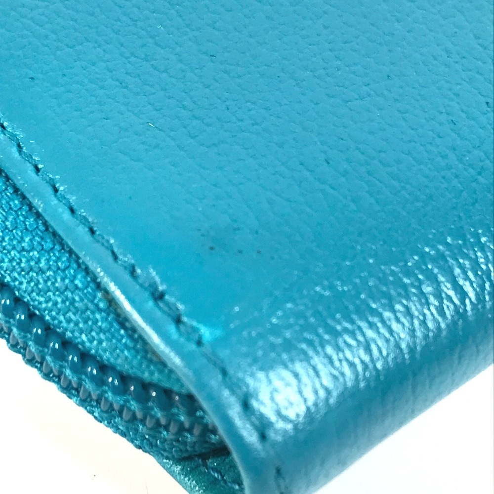 長財布 カメリア CC ココマーク ラウンドファスナー ロングウォレット レザー ブルー