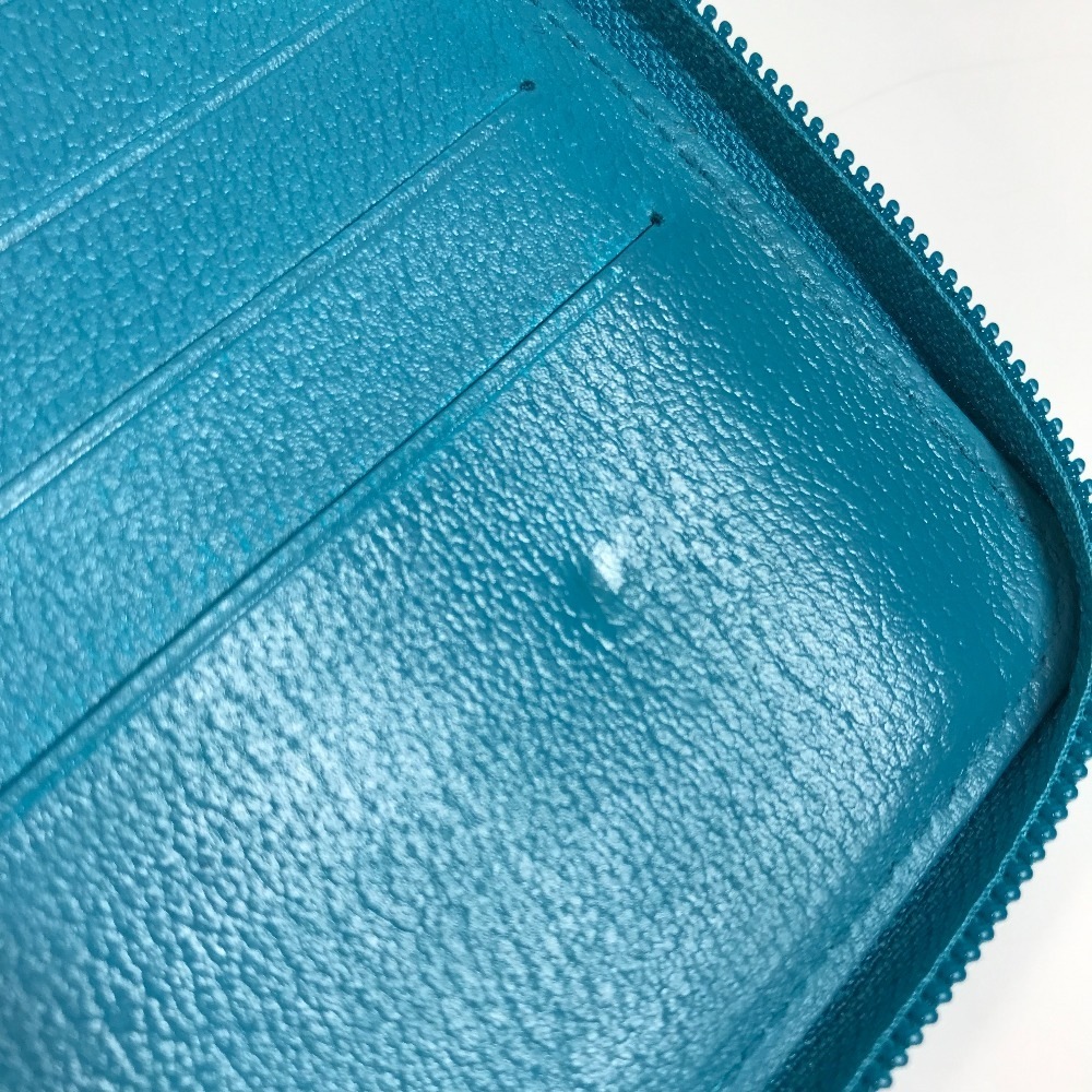 長財布 カメリア CC ココマーク ラウンドファスナー ロングウォレット レザー ブルー