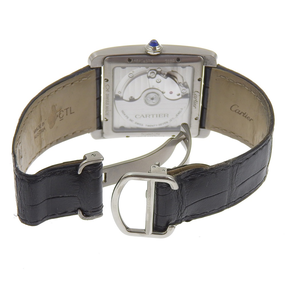 タンクMC cal.1904-PS W5330004 腕時計 ステンレススチール クロコダイル 自動巻き スモールセコンド メンズ 黒文字盤 中古品 タンクMC cal.1904-PS W5330004 腕時計 ステンレススチール クロコダイル 自動巻き スモールセコンド メンズ 黒文字盤 中古品