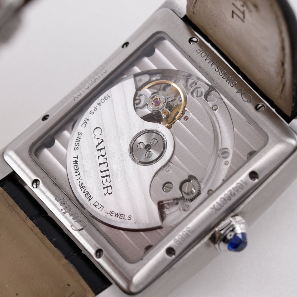 タンクMC cal.1904-PS W5330004 腕時計 ステンレススチール クロコダイル 自動巻き スモールセコンド メンズ 黒文字盤 中古品 タンクMC cal.1904-PS W5330004 腕時計 ステンレススチール クロコダイル 自動巻き スモールセコンド メンズ 黒文字盤 中古品