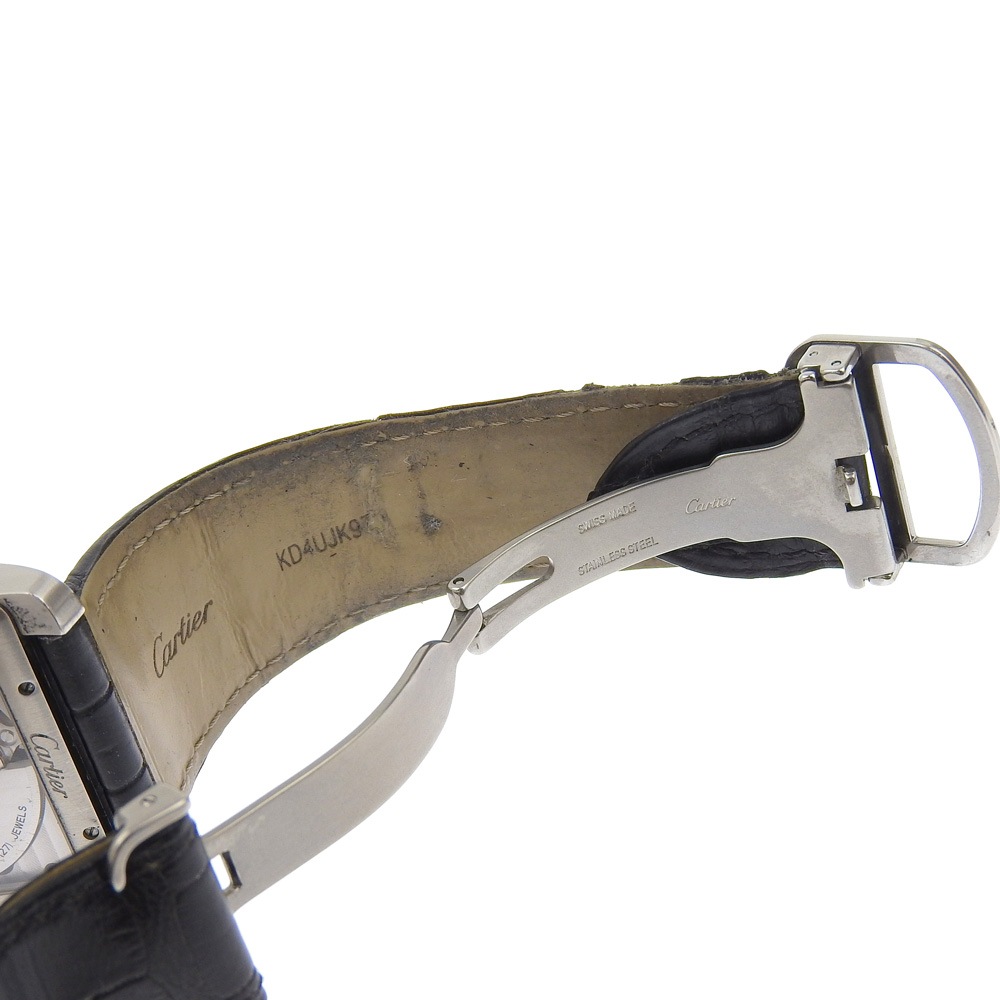 タンクMC cal.1904-PS W5330004 腕時計 ステンレススチール クロコダイル 自動巻き スモールセコンド メンズ 黒文字盤 中古品 タンクMC cal.1904-PS W5330004 腕時計 ステンレススチール クロコダイル 自動巻き スモールセコンド メンズ 黒文字盤 中古品