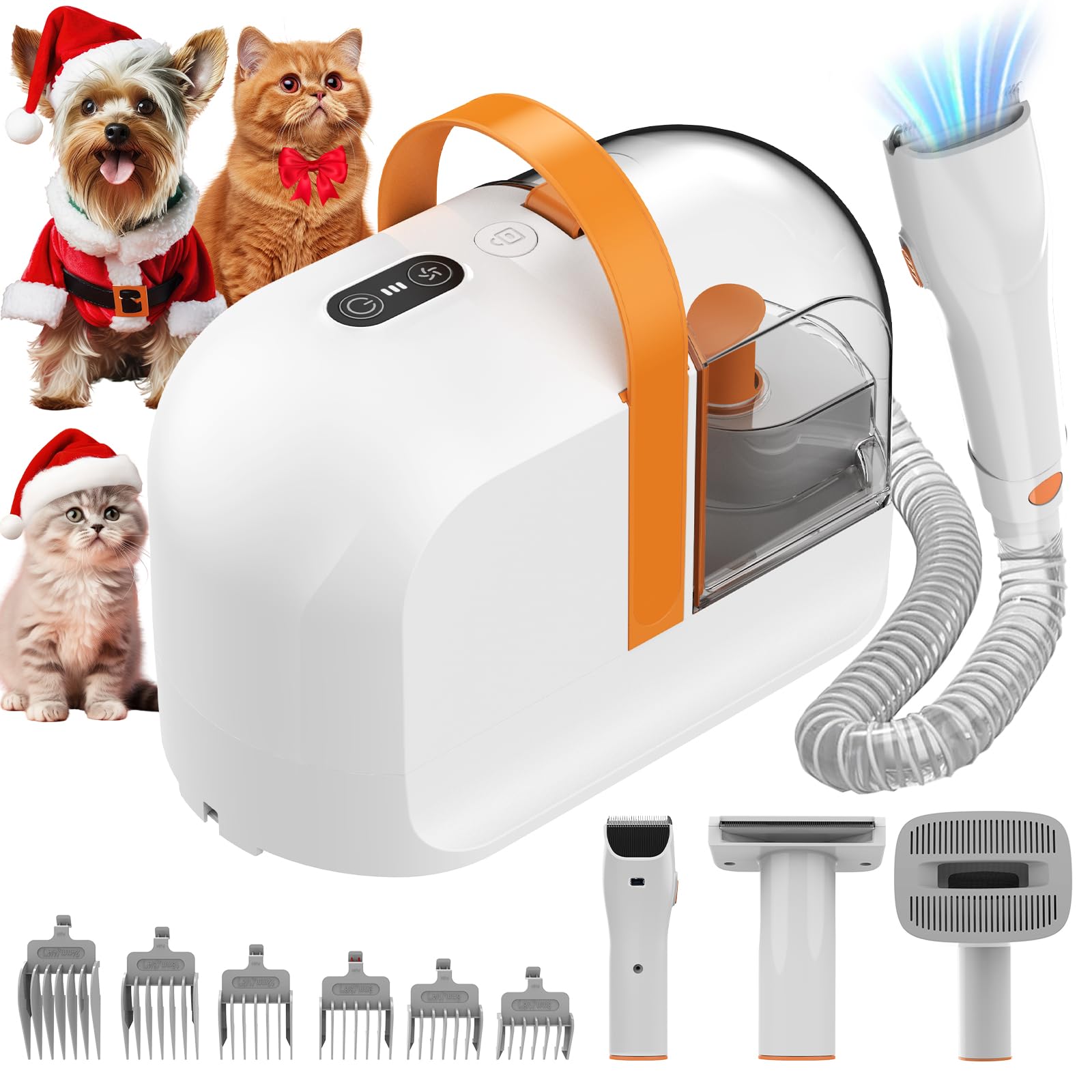 犬用バリカン AIRROBO ペット用バリカンセット グルーミング掃除機 12000Pa 超強力吸引 3段階調整 多機能ペットグルーミングキット 犬 猫美容器 猫 抜け毛を自動吸引 犬用電動バリカン