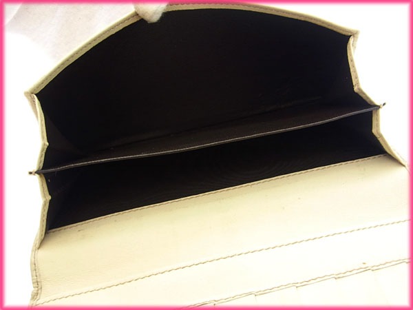 長財布 /Wホック/二つ折り グッチシマ /トレジャー/ベロアライン ライトグレー ゴールド系 中古