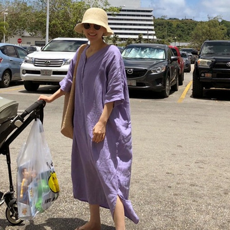 ワンピース ロングワンピース シャツワンピース 5分袖 Vネック ハーフボタン プルオーバー サイドスリット かわいい 大人可愛い きれいめ シンプル 上品 おしゃれ カジュアル こなれ感 個性的 ワンピース ロングワンピース シャツワンピース 5分袖 Vネック ハーフボタン プルオーバー サイドスリット かわいい 大人可愛い きれいめ シンプル 上品 おしゃれ カジュアル こなれ感 個性的