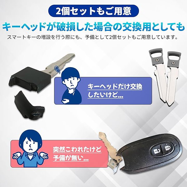 Qoo10] 互換品 スマートキー ブランクキー スペ