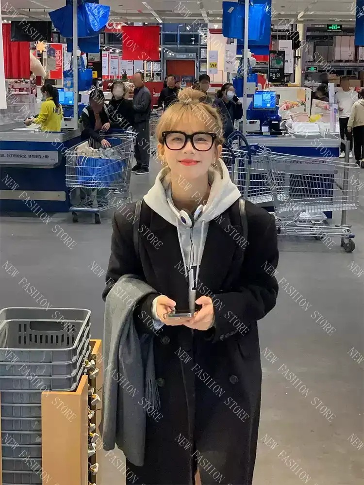 秋冬の新作韓国版ミドル丈厚手のラシャコート-74